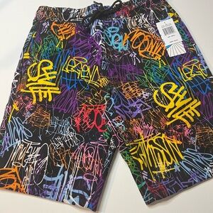 NWT Colorful Graffiti Men's Board Short No Liner Size Small (Z)